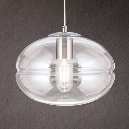 ORION Hanglamp Richard, metaal nikkel, glas helder