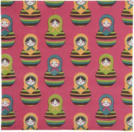 Clayre & Eef Servetten Papier Set van 20 33x33 cm Roze Papier