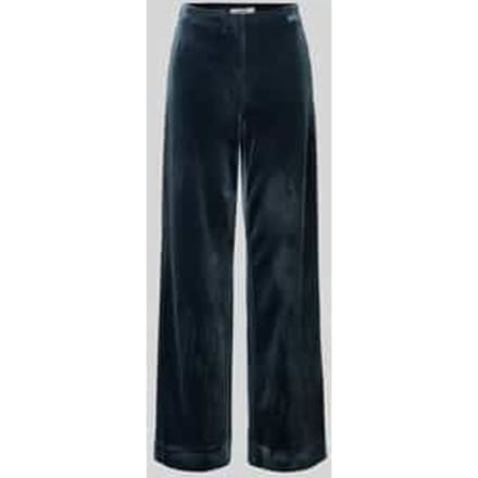 Wide leg stoffen broek in fluweellook, model 'Kelita'