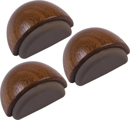 AMIG Deurstop/deurmagneet - 3x - D48mm - zelfklevend - hout