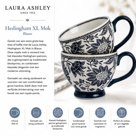 Laura Ashley Hedingham Collectables - Giftset 2 Mokken Hedingham Blue 43 cl.