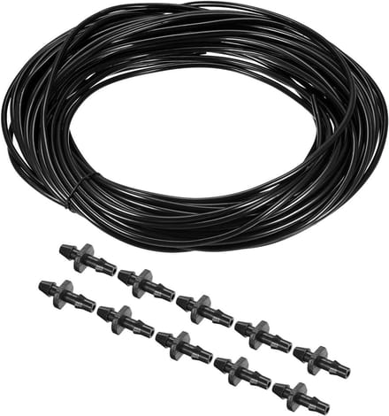 Drip Irrigation Set - 30M Tuinirrigatie Slang met 3mm Binnen Diameter en 20 Rechte Barbs voor Efficiënte Watergift