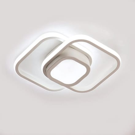 Dubbele vierkante LED-plafondlamp - wit, 32W, 6500K wit licht