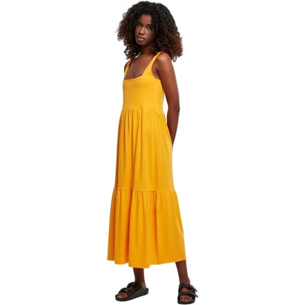 Urban Classics - 7/8 Length Valance Summer Lange jurk - S - Geel