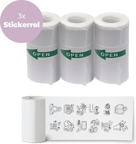 Denver Stickerrollen (57 x 25 mm) voor Kindercamera met Printer en Pocket Printer - 3 Stuks - PSP43 - Wit