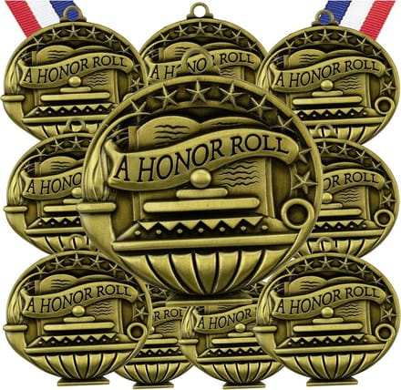 10x Honor Roll Medailles Set met Neklinten - Award Trofee Geschenken