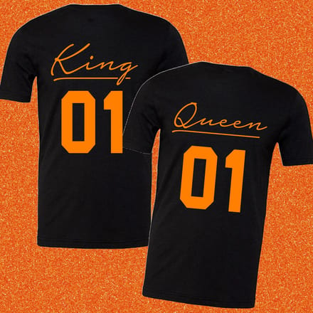 Shirt Koningsdag koppel-Set King en Queen 01-Maat M
