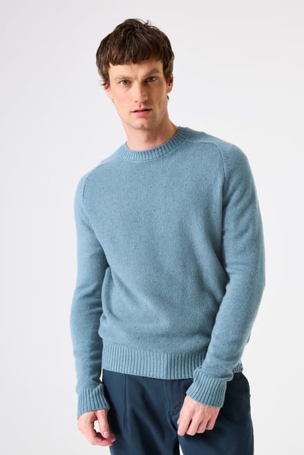 GARCIA Heren Effen Trui Blauw Lange mouw