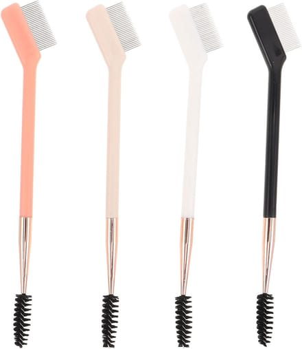 Wenkbrauwborstel en Kam Set - Make-up Tool - Oogmake-up Stylen - Dubbele Functionaliteit - 16 cm - Diverse Kleuren