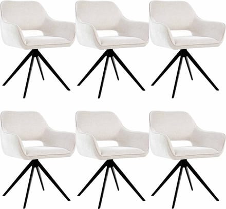 Set van 6 Kick draaistoel Miyo - champagne