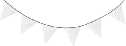 Haza Original Vlaggenlijn Glitter Zilver 6 Meter
