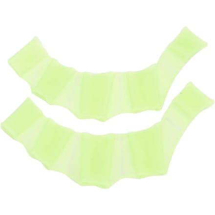 1 paar zwemhandboeien/zwemvinnen van siliconen met zwemvliesjes rond de vingers, groene zwemhandschoenen groen