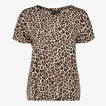 TwoDay dames top met panterprint beige - Maat L