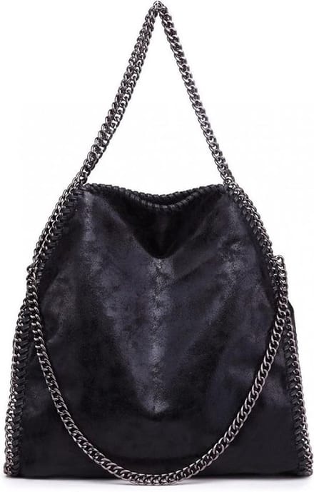 Schoudertas met Ketting – Dames Handtas – Zwart (S1760 BK)