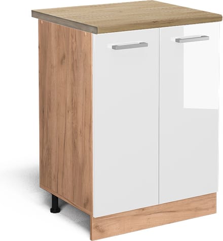 Vicco R-Line Keukenonderkast – 60 cm, WB Eik Wit Hoogglans