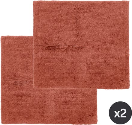 Tiseco Home Studio - Badmat RIVA - SET/2 - 100% katoen - antislip - Vierkant - 60x60 cm - Terra