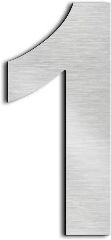 Huisnummer RVS - 6 Inch Drijvend Adresnummer voor Buitenmontage, Zilver