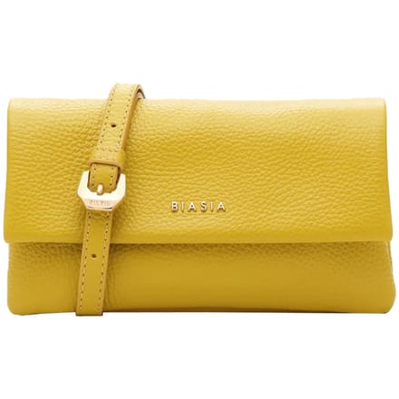 BIASIA Leren schoudertas Ranch Small Flap Bag Avocado mosterdgeel