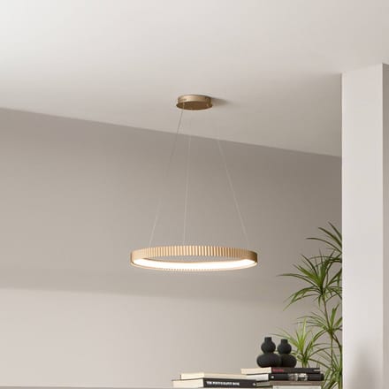 Luce Ambiente Design LED hanglamp Niike, goudkleurig, Ø 50 cm, metaal, CCT