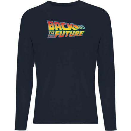 Back To The Future Classic Logo Men's Long Sleeve T-Shirt - Navy - S