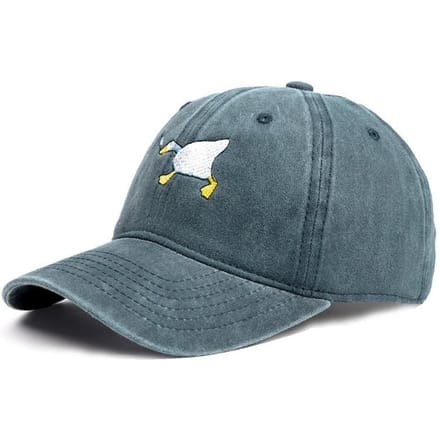 Modieuze Geborduurde Gans Baseballpet Unisex Casual Stadse Stijl Hoed Adjustable gray
