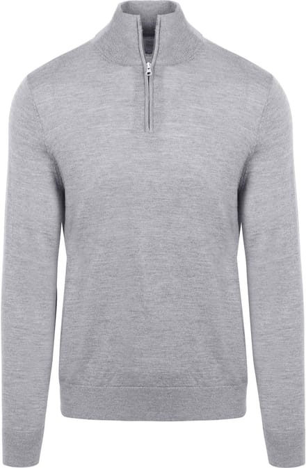 King Essentials The Michael Half Zip Pull Merino Grijs - Maat L - Heren - Pullovers
