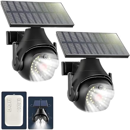2 Stuks Dummy Beveiligingscamera met Solar Bewegingssensor Verlichting - Afstandsbediening & Waterdicht