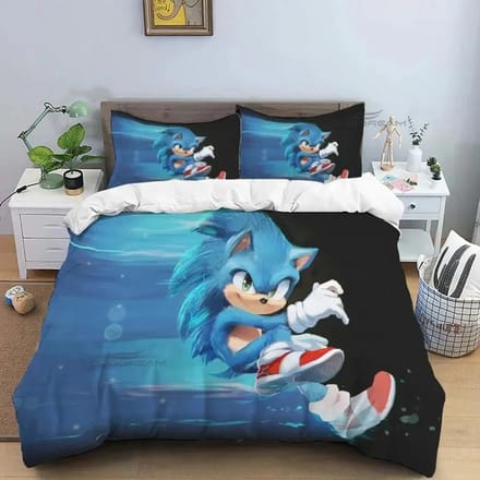 Ensemble de literie Hérisson de dessin animé 3D pour couetteHousse de couette Ensemble de lit Housse de couette Taie d'oreillerEnsemble de literie Taille King Queen US Full(200*230cm)3pcs