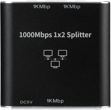 Ethernet Switch Splitter - Netwerksplitter RJ45 - Snel Internet Delen - Aluminium Behuizing - 1000Mbps Snelheid