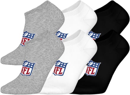 NFL SHIELD Sneaker Socks - 6-pack - Grijs/Wit/Zwart - Maat 39/42