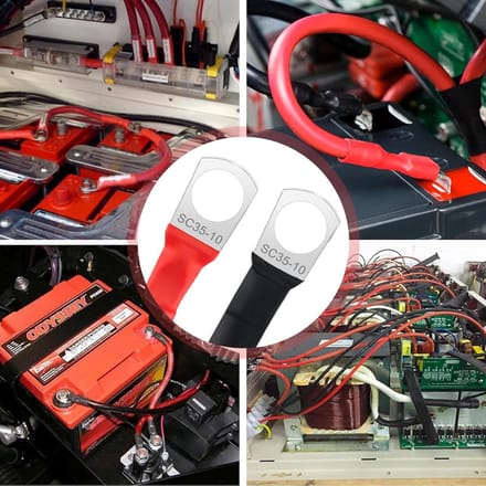 Accukabels 35mm² 100cm 12V 2 AWG met M10 Ringklemmen Set van 2