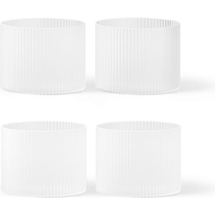 Ferm Living Ripple Low Glazen - set van 4 -  - frosted