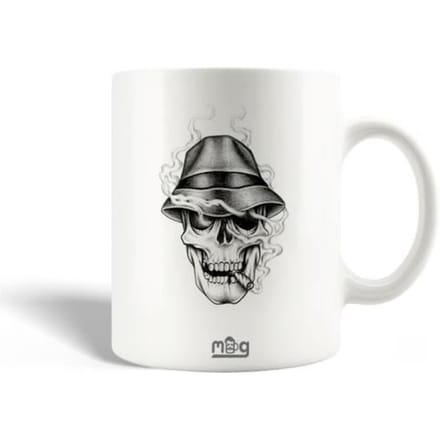Mug - Céramique - Crâne - 30cl - Blanc - Compatible lave-vaisselle et micro-ondes