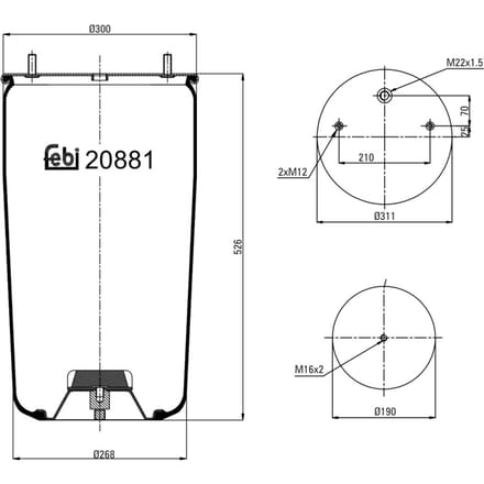 Veerbalg, luchtvering FEBI BILSTEIN 20881