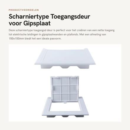 Dailygoods - Scharniertype Toegangsdeur voor Gipsplaat met Uitsparing 150x150mm