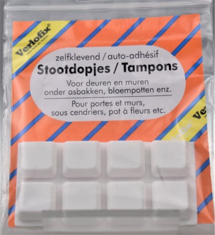 Verlofix Stootdopjes Zelfklevend 18 Mm Rubber Wit 8 Stuks