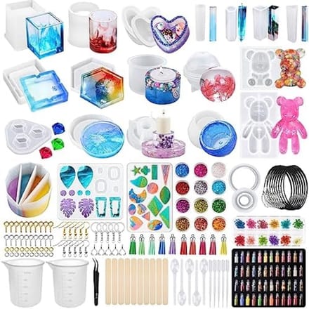 PromoHome Epoxy Gietmal Set - 18 Stuks Siliconen Mallen voor DIY Sieraden