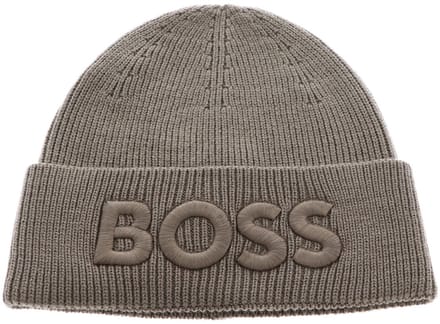BOSS muts Afox Beanie Open Green Taupe