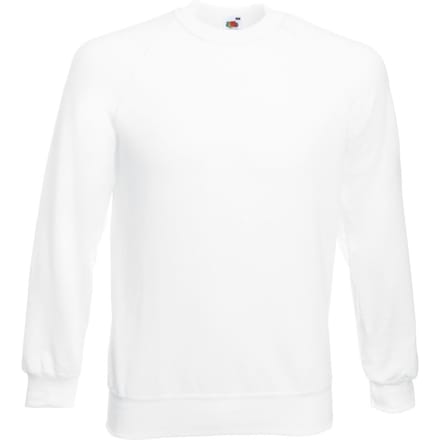 Fruit Of The Loom Unisex Raglan Mouwen Belcoro® Sweatshirt (Wit)