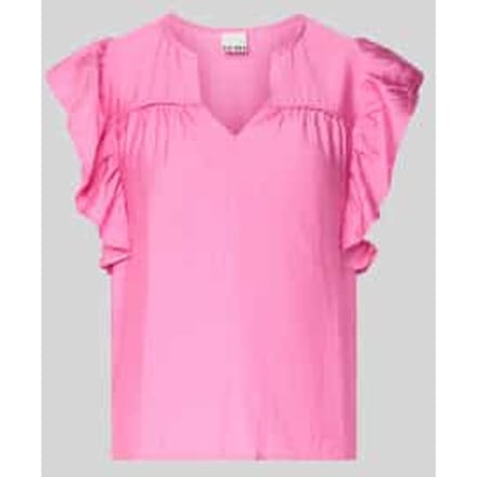 Blouse van viscosemix met ruches model 'HETTA'