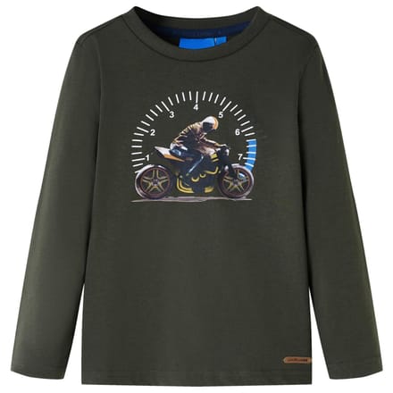 vidaXL - Kindershirt - met - lange - mouwen - 104 - kakikleurig