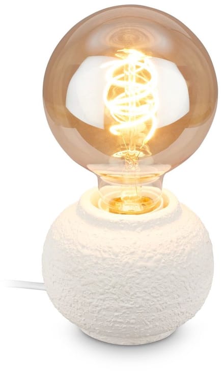 BRILONER Amba - Tafellamp Keramiek - E27 fitting tafellampje - slaapkamer lamp - Ø10cm - wit