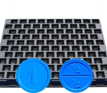 CombiCraft Ronde breekmunten 1000 stuks blauw met telbak
