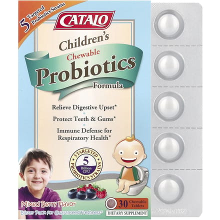 CATALO, children's chewable probiotic formula, mixed berry, 5 billion CFU, 30 chewable tablets