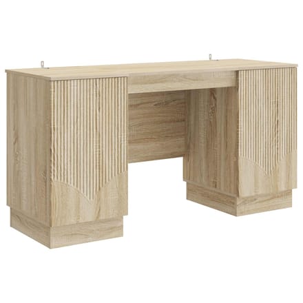 vidaXL - Bureau - Sonoma - Eiken - 142,5 - x - 50 - x - 75 - cm - Bewerkt - hout