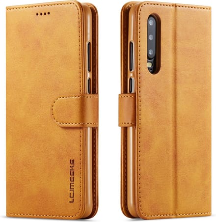 Bookcase Geschikt voor Huawei P30 - Bruin - Pasjeshouder - Portemonnee Hoesje