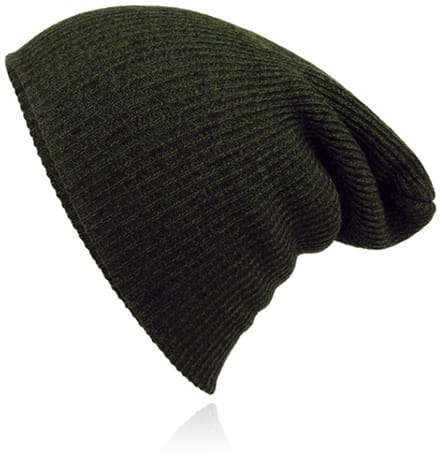 Beanie Muts in Katoenblend voor Mannen - Leger Groen