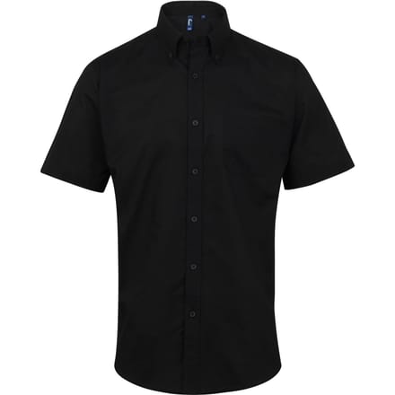 Premier Herenhandtekening Oxford Short Sleeve Work Shirt (Zwart)