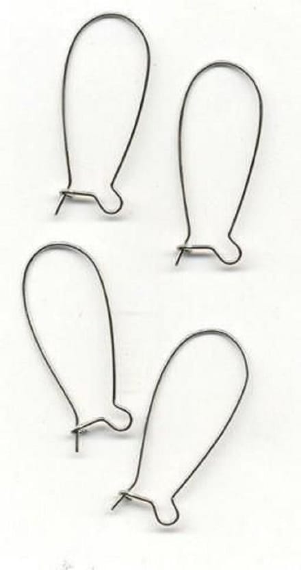 Earring kidney 3,5mm,Platium,2 pairs
