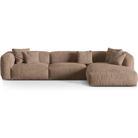 3-zits hoekbank Martina rechts velvet | Micadoni